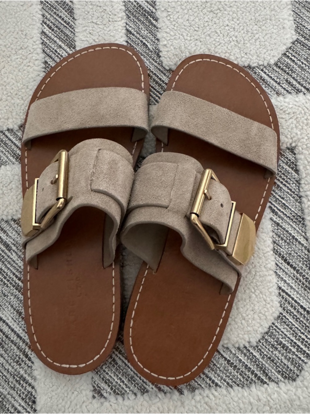 Marc Fisher gold buckle sandals